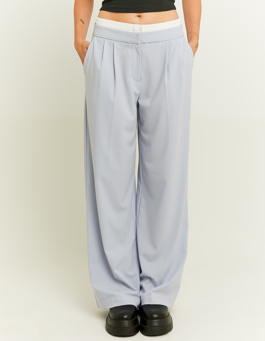 TALLY WEiJL, Hose mit doppeltem Bund und weitem Bein in Blau for Women