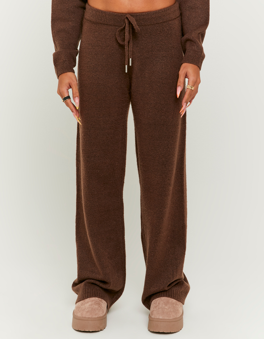 TALLY WEiJL, Brown Flare Knitted Trousers for Women