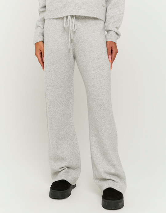 TALLY WEiJL, Gestrickte graue Flare Hose for Women