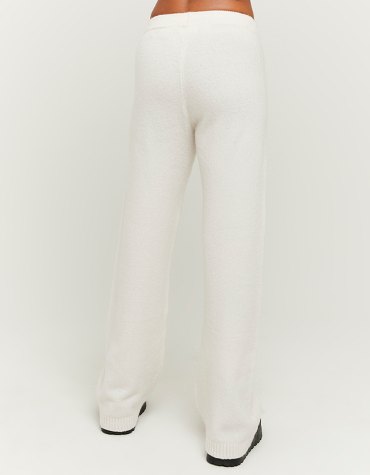 TALLY WEiJL, Pantalon Flare Blanc en Maille for Women