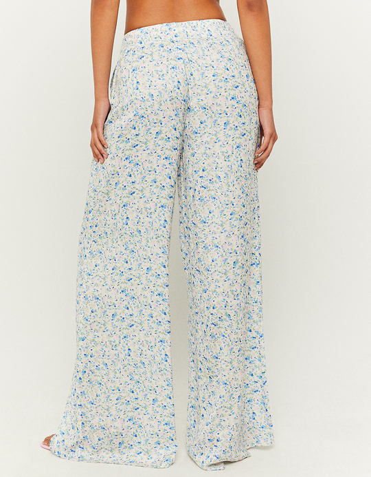 TALLY WEiJL, Pantalon Fleuri Jambe Large Blanc for Women