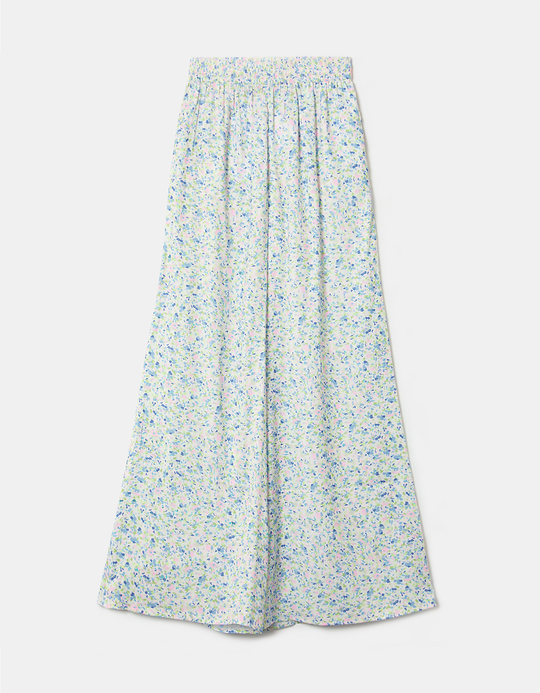 TALLY WEiJL, White Floral Wide Leg Trousers for Women