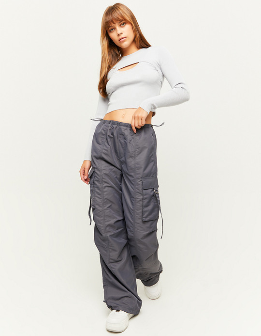 TALLY WEiJL, Pantalon Cargo Parachute Gris for Women