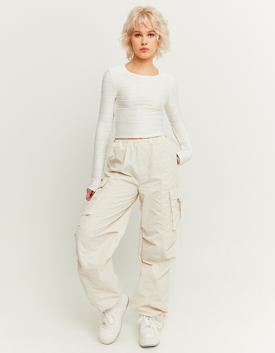 TALLY WEiJL, Pantaloni Cargo Parachute Beige for Women
