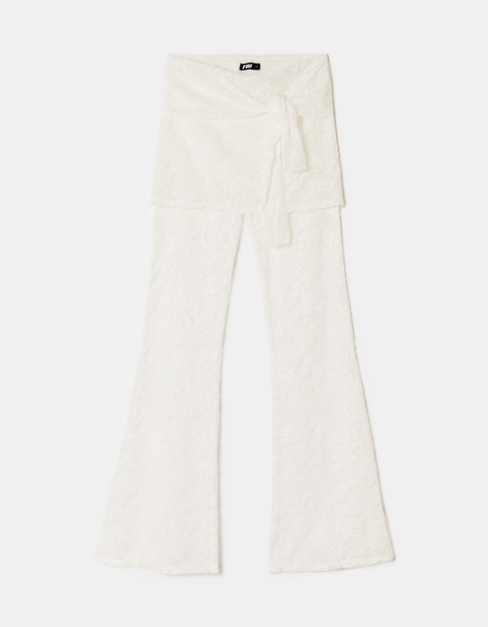 TALLY WEiJL, White Lace Trousers for Women