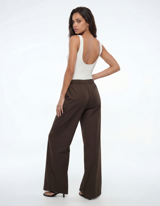 TALLY WEiJL, Pantalon Droit Taille Mi-Haute Marron for Women