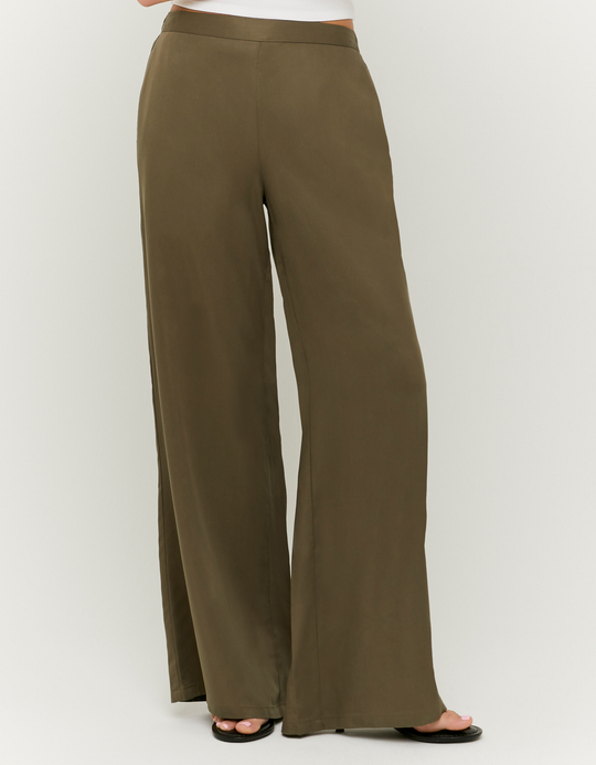 TALLY WEiJL, Khaki Mid Waist Straight Trousers for Women