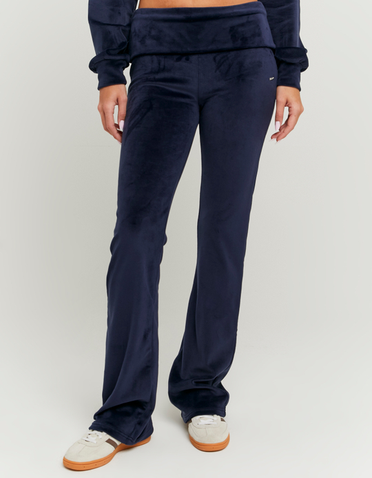 TALLY WEiJL, Blue Velvet Mid Waist Jogger for Women