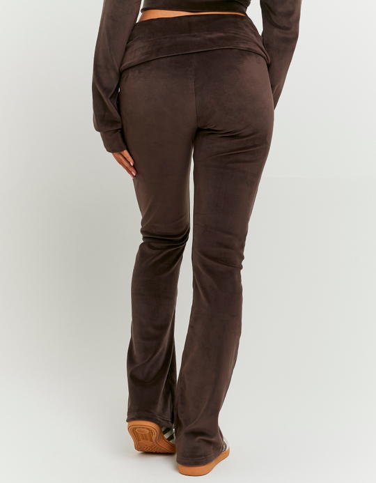 TALLY WEiJL, Brown Velvet Mid Waist Jogger for Women