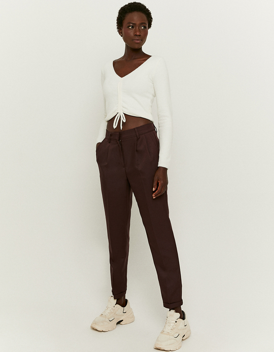 TALLY WEiJL, Brown High Waist Straight Leg Trouser for Women