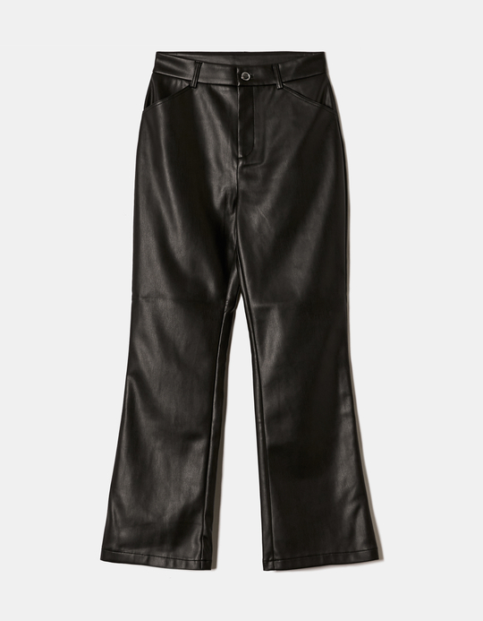 TALLY WEiJL, Schwarze Flare Hose aus Kunstleder for Women