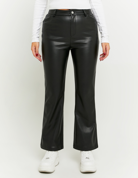 TALLY WEiJL, Schwarze Flare Hose aus Kunstleder for Women