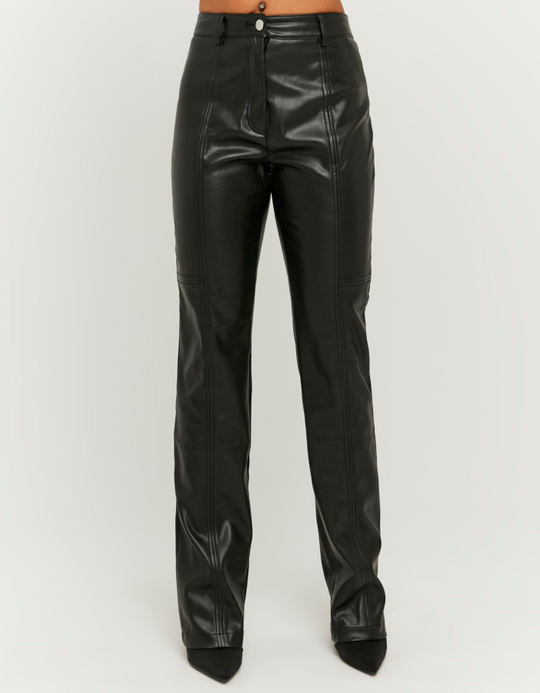 TALLY WEiJL, Pantalon droit en similicuir noir for Women