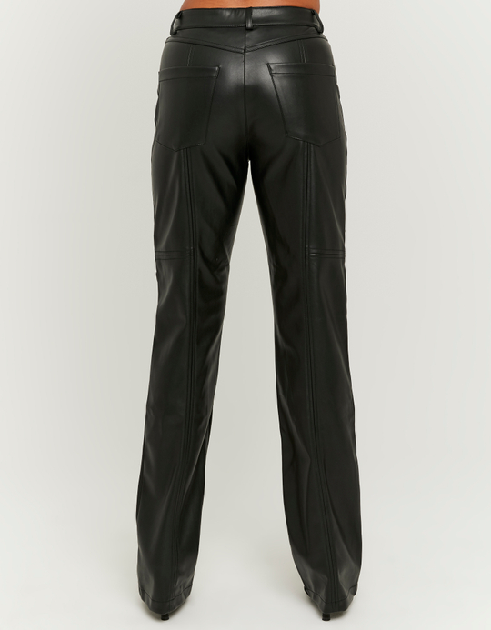 TALLY WEiJL, Pantalon droit en similicuir noir for Women