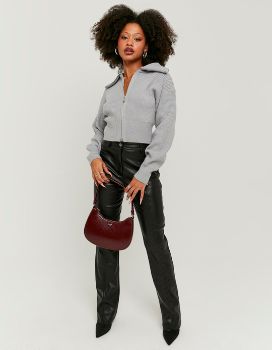TALLY WEiJL, Pantalon droit en similicuir noir for Women