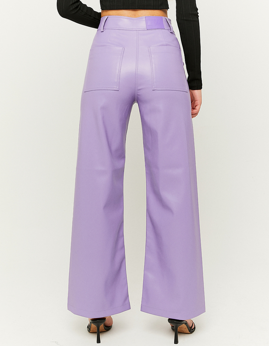 TALLY WEiJL, Violette Faux Leather Wide Leg Trousers for Women