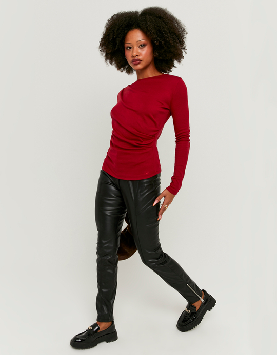 TALLY WEiJL, Pantaloni Skinny In Similpelle Neri con Cerniere for Women