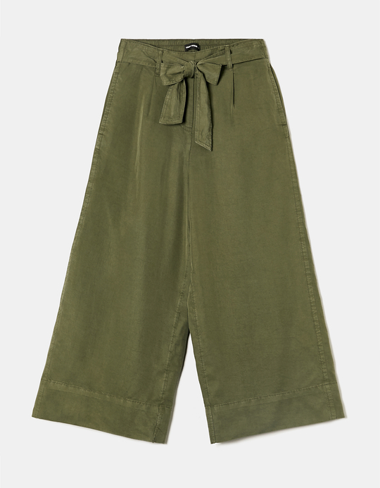TALLY WEiJL, Pantalon Culotte Vert Avec Nœud for Women