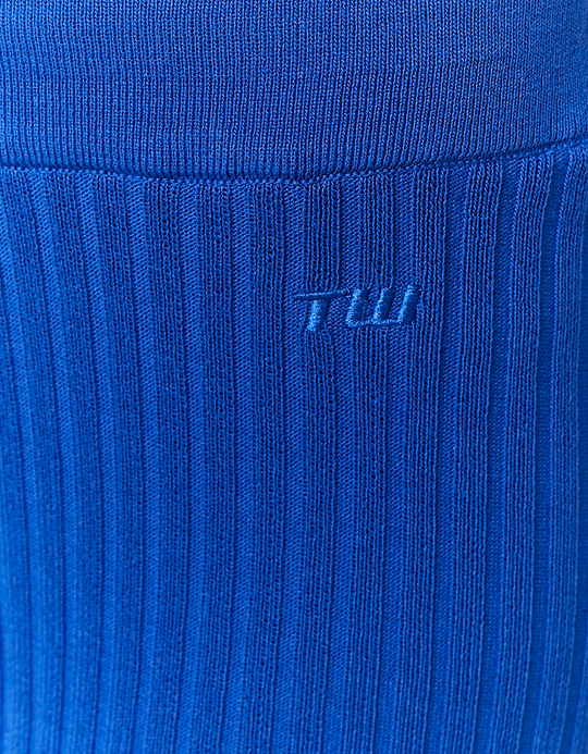 TALLY WEiJL, Παντελόνι Πλεκτό Wide Leg Μπλε for Women