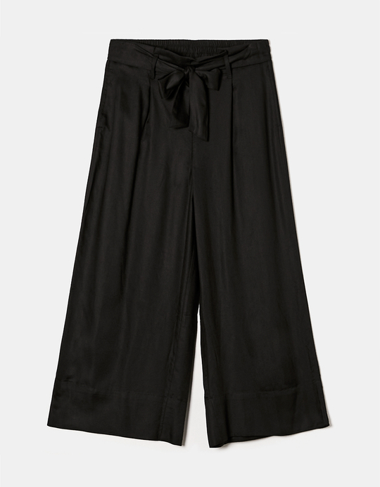 TALLY WEiJL, Pantalon Culotte Noir Avec Nœud for Women