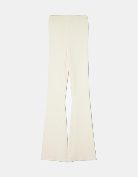 TALLY WEiJL, Beige Strick Skinny Flare Hose for Women