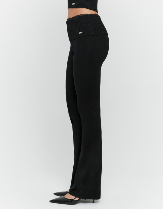 TALLY WEiJL, Pantaloni Flare in Maglia Neri for Women
