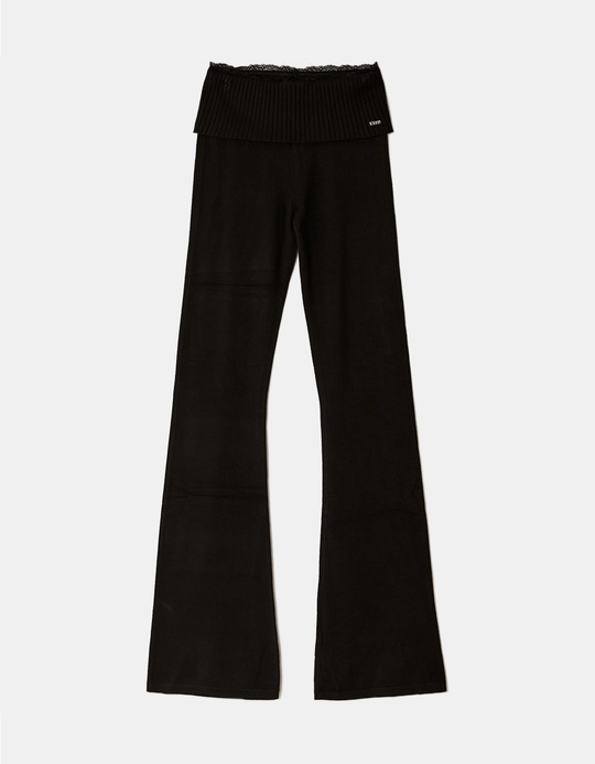TALLY WEiJL, Pantaloni Flare in Maglia Neri for Women