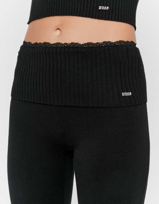 TALLY WEiJL, Pantaloni Flare in Maglia Neri for Women