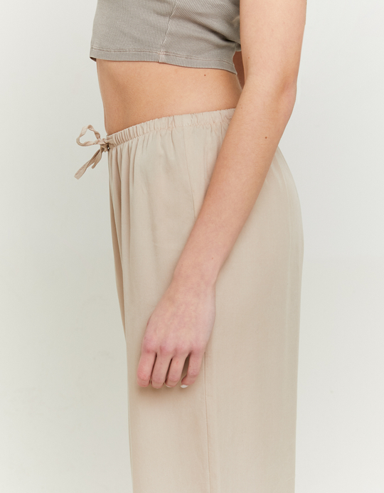 TALLY WEiJL, Pantaloni Wide Leg Beige con Coulisse for Women