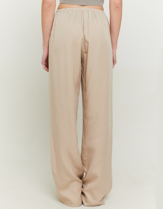 TALLY WEiJL, Pantaloni Wide Leg Beige con Coulisse for Women