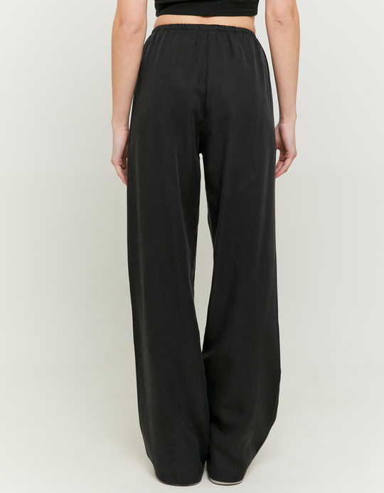 TALLY WEiJL, Pantaloni Wide Leg Neri con Coulisse for Women