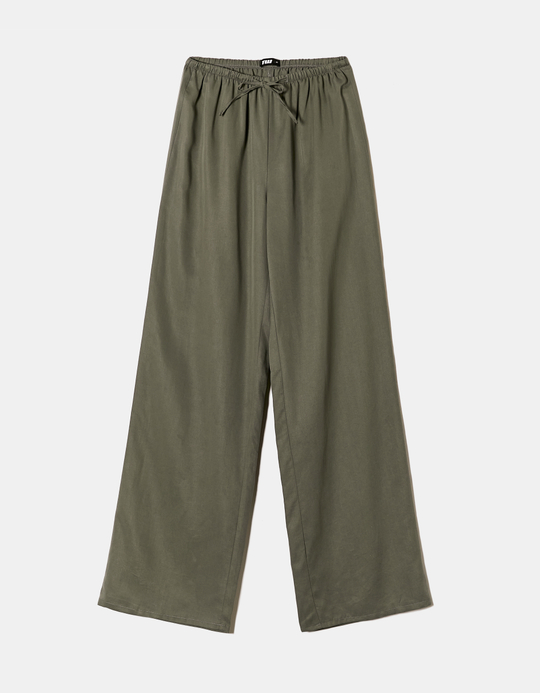 TALLY WEiJL, Pantaloni Wide Leg Kaki con Coulisse for Women