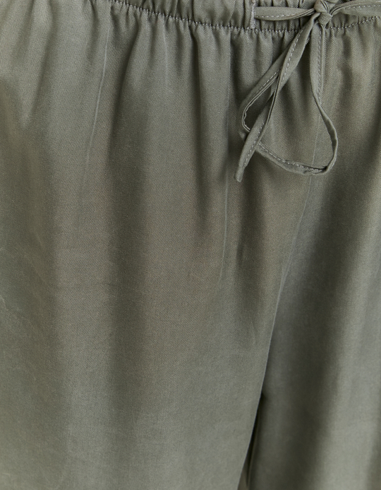 TALLY WEiJL, Pantaloni Wide Leg Kaki con Coulisse for Women