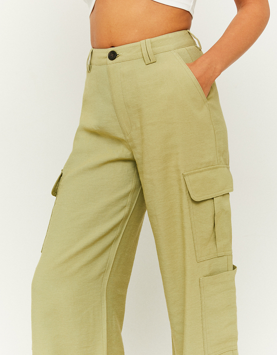 TALLY WEiJL, Grüne High Waist Cargo Trousers for Women