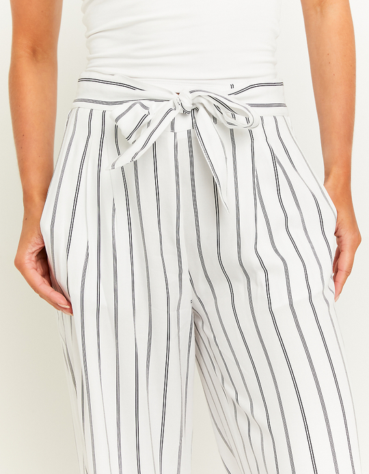 TALLY WEiJL, Pantaloni Wide Leg a Righe con Vita Elasticizzata for Women