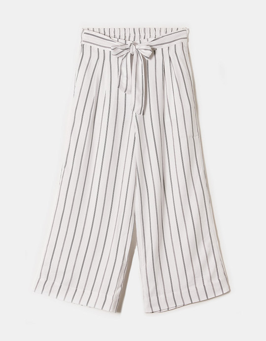 TALLY WEiJL, Pantaloni Wide Leg a Righe con Vita Elasticizzata for Women