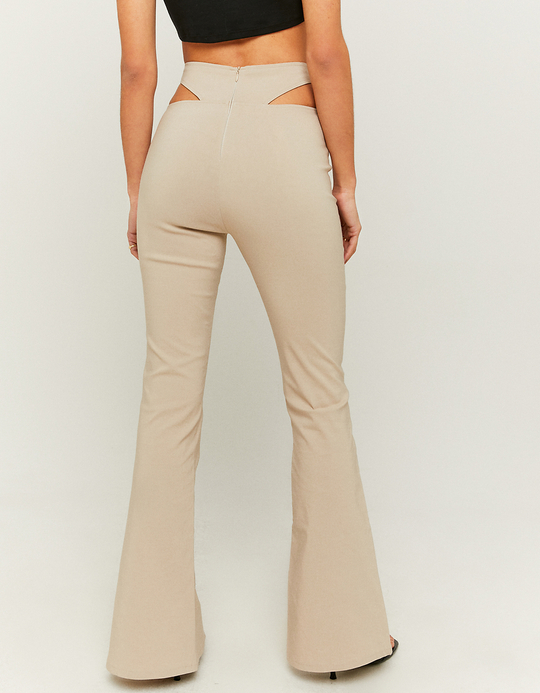 TALLY WEiJL, Beige High Waist Flare Hose for Women