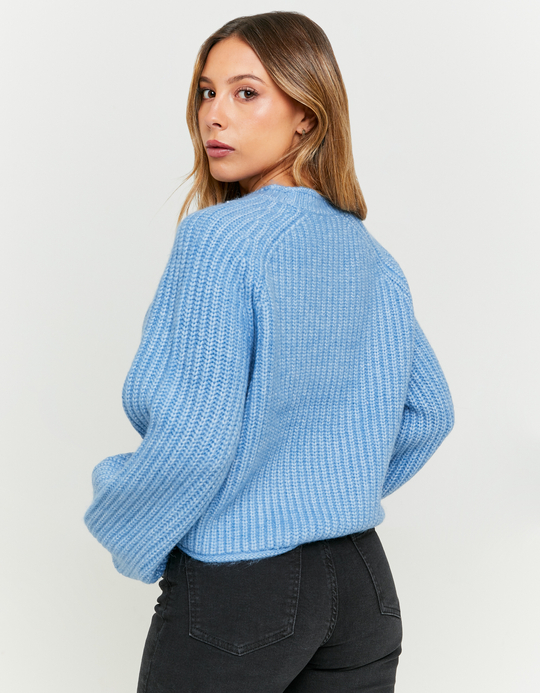 TALLY WEiJL, Blue Melange Cropped Jumper for Women