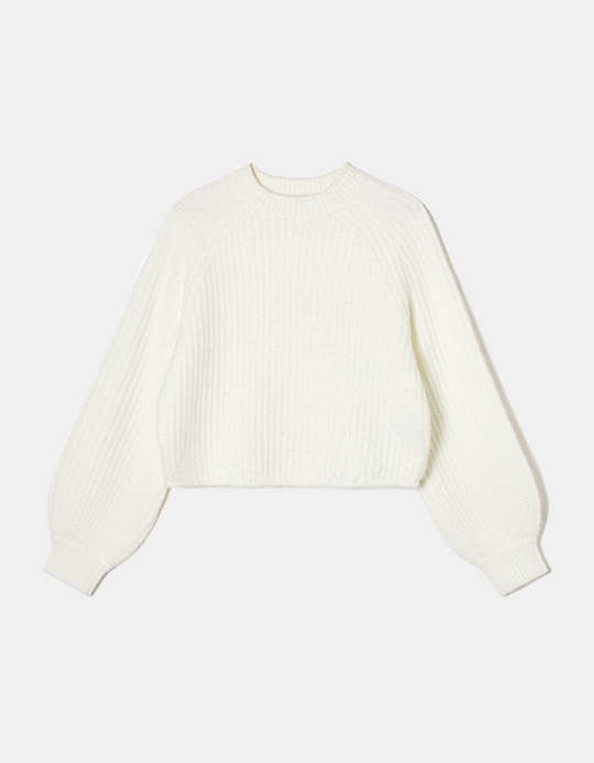TALLY WEiJL, White Cropped Jumper for Women