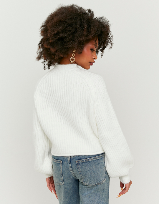 TALLY WEiJL, White Cropped Jumper for Women