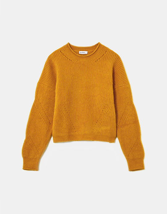 TALLY WEiJL, Pull en Maille Col Rond Jaune for Women