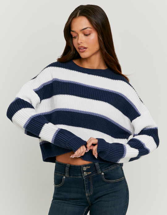 TALLY WEiJL, Blue Striped Knitted Jumper for Women
