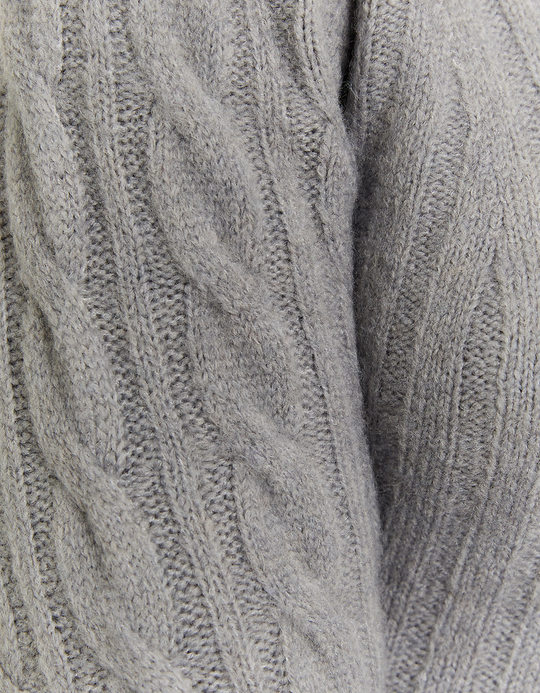TALLY WEiJL, Grauer Rollkragenpullover aus Kabelstrick for Women