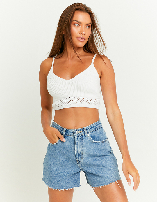 TALLY WEiJL, White Crochet Bralet for Women