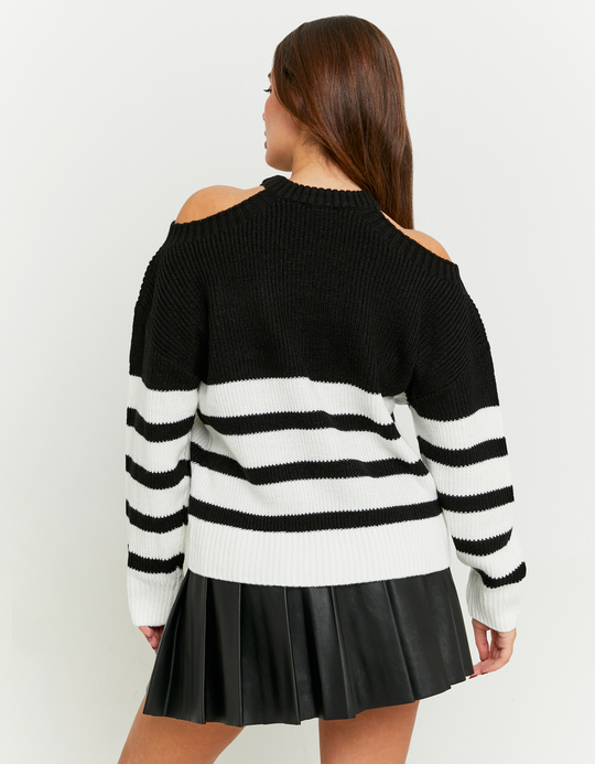 TALLY WEiJL, Striped Jumper with Shoulder Cut Outs for Women