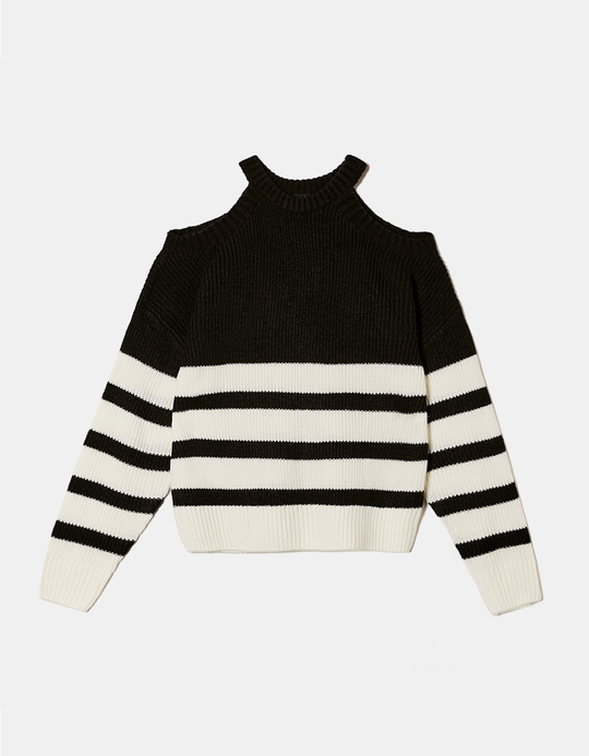 TALLY WEiJL, Striped Jumper with Shoulder Cut Outs for Women