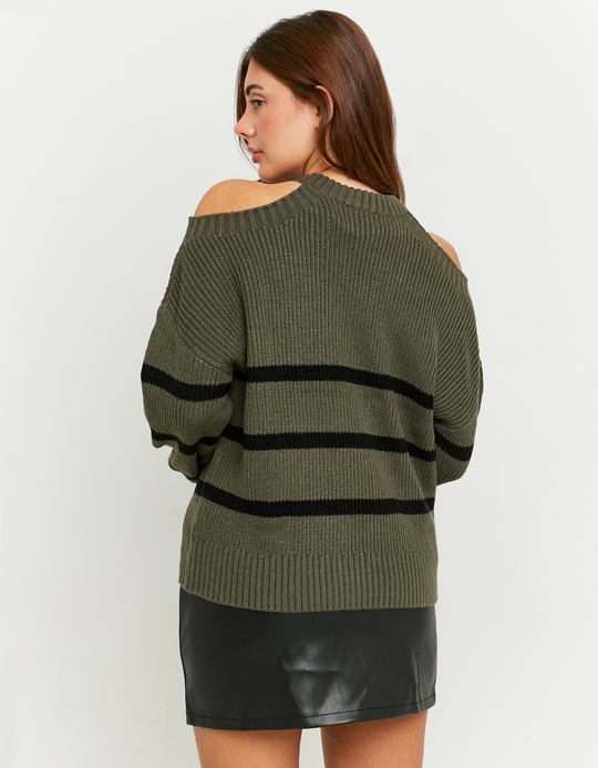 TALLY WEiJL, Striped Jumper with Shoulder Cut Outs for Women