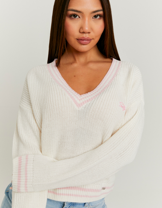 TALLY WEiJL, White Striped Jumper for Women