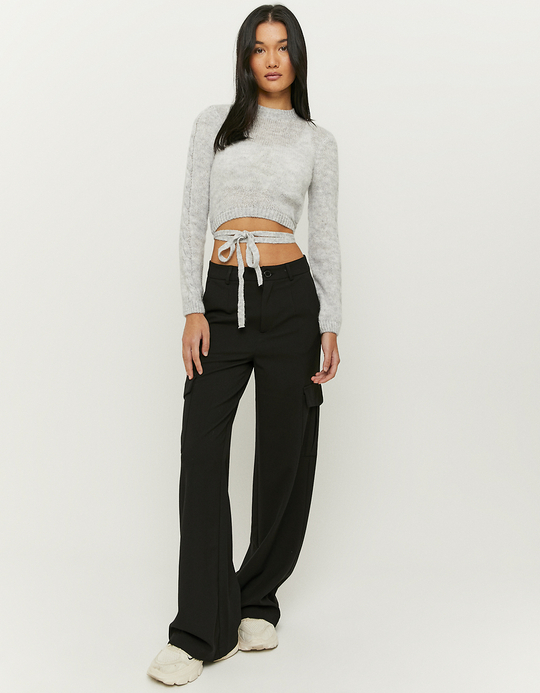 TALLY WEiJL, Grey  Cropped Roll neck Jumper for Women