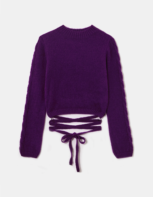 TALLY WEiJL, Purple Cropped Roll neck Jumper for Women